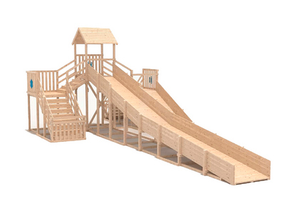 Зимняя горка Snow Fox скат 4 м и 12 м (две лестницы), без окраски