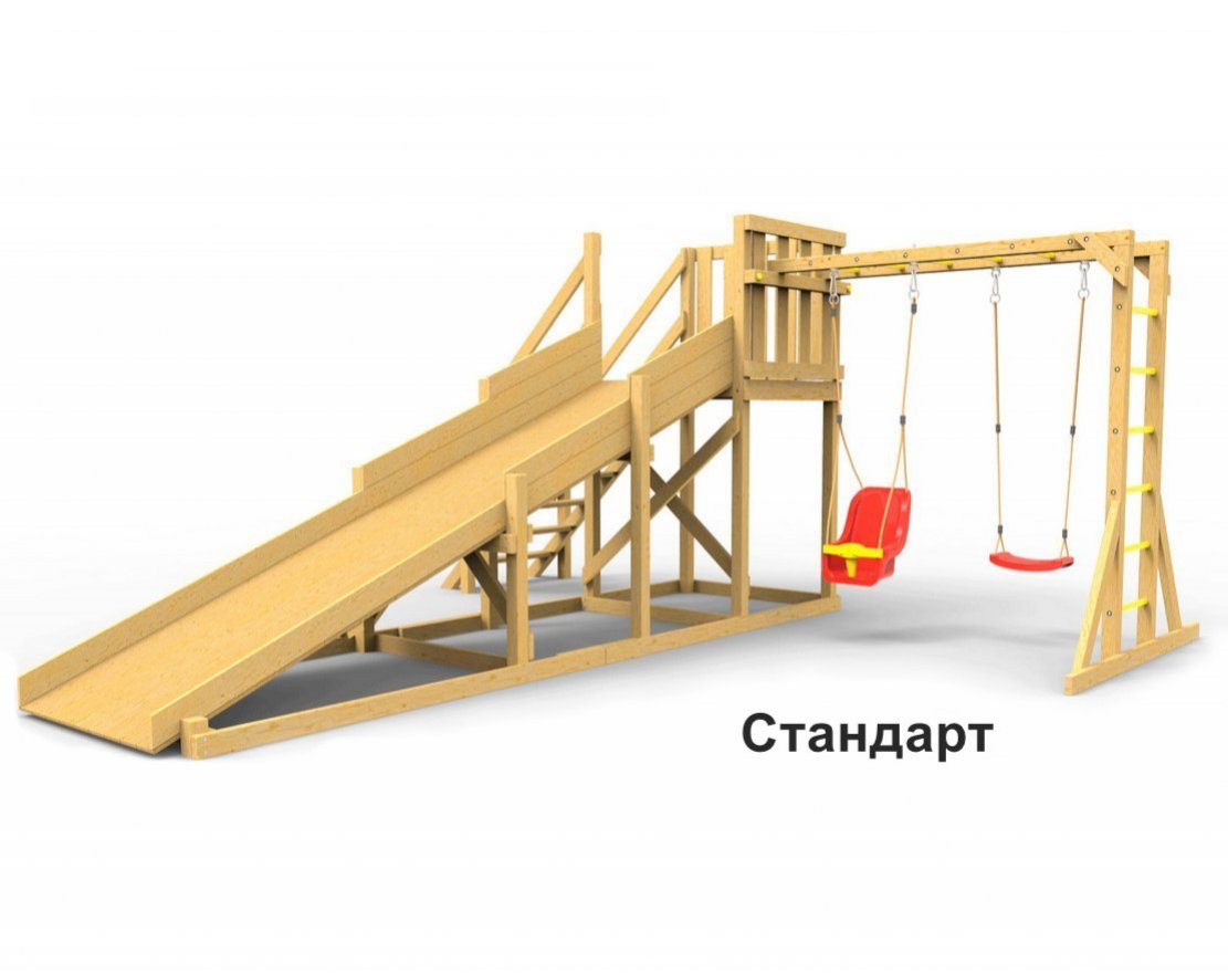 Деревянная зимняя горка Сорбет Мята №2 с рукоходом