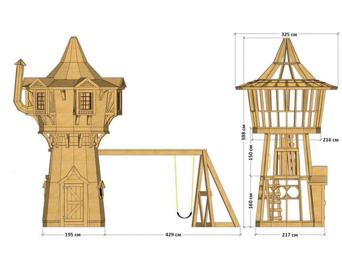 Игровой комплекс TORUDA WOOD Башня Рапунцель - вид 3