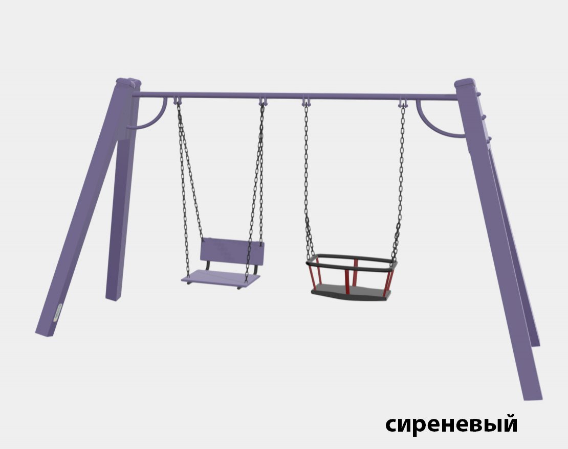 Качели на металлических стойках TORUDA 01250 (качель со спинкой и качель для малышей) - вид 3