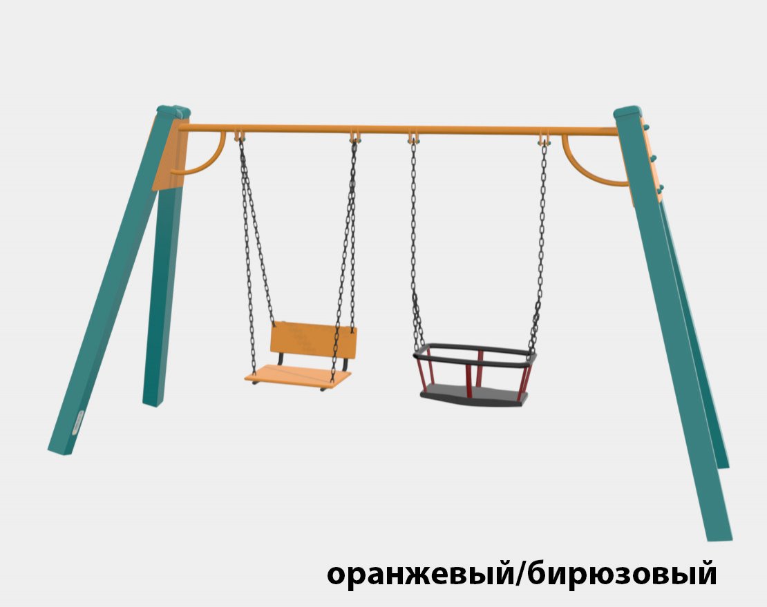 Качели на металлических стойках TORUDA 01250 (качель со спинкой и качель для малышей) - вид 2