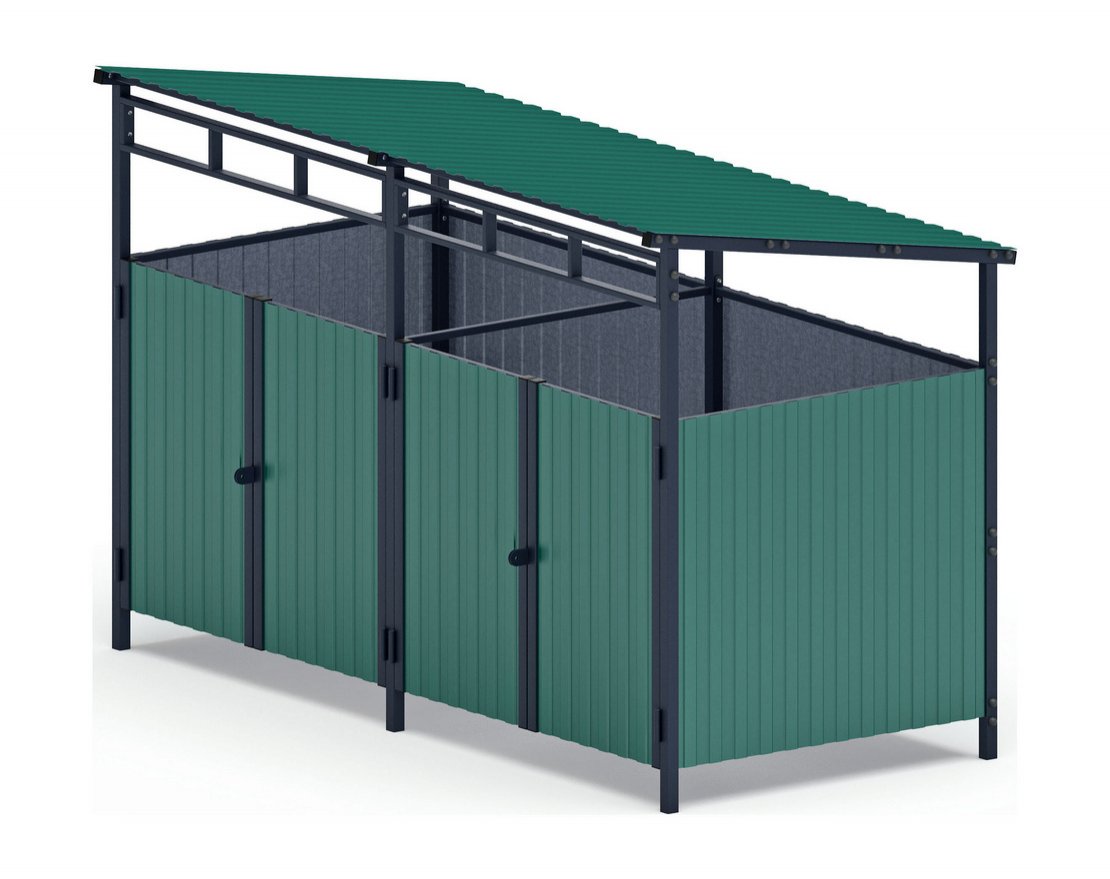 Навес контейнерной площадки для мусора (2 секции) МФ 55.02.02-01 - вид 4