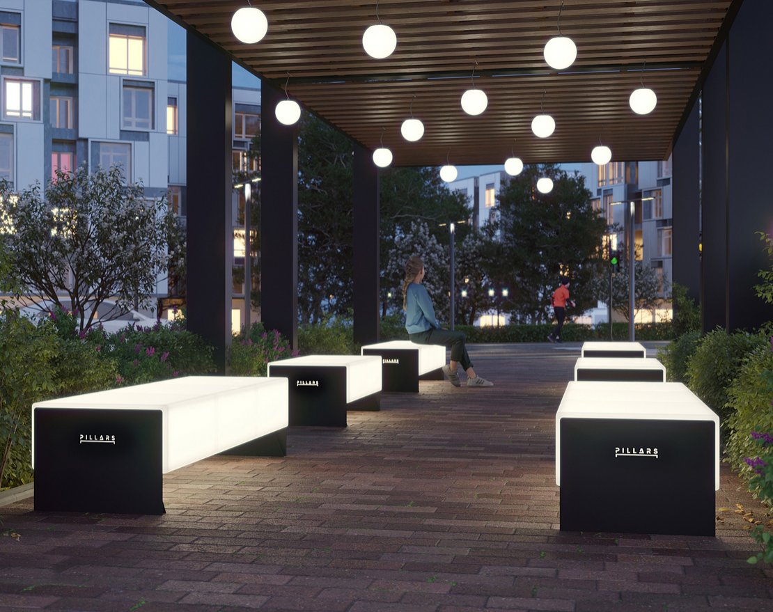 Скамейка TORUDA 016 с подсветкой 0,6 м - вид 4