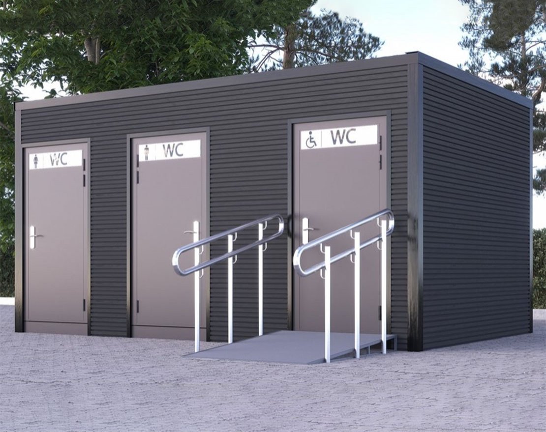 Туалетный модуль МЖ + МГН (Для подключения к воде и канализации) - вид 4