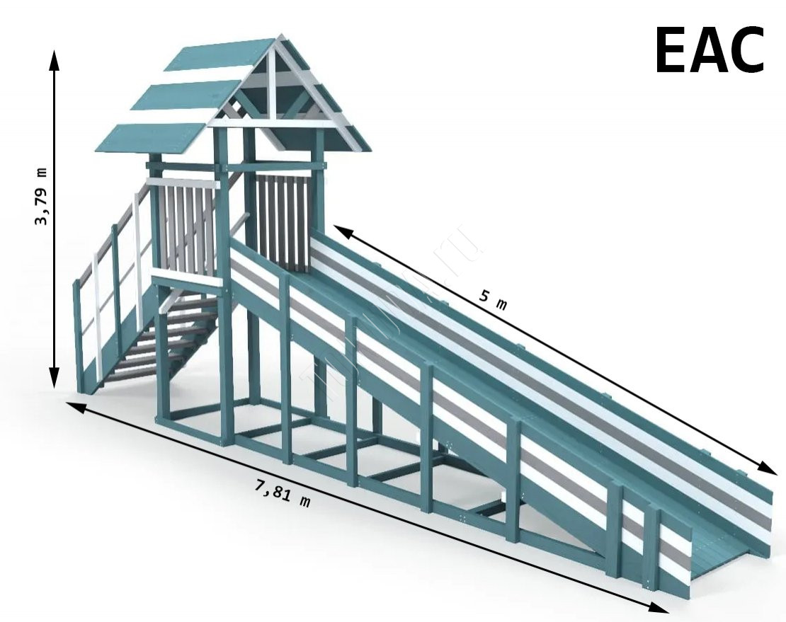 Зимняя горка TORUDA Север-5 (скат 5 м, цвет - серый индиго)