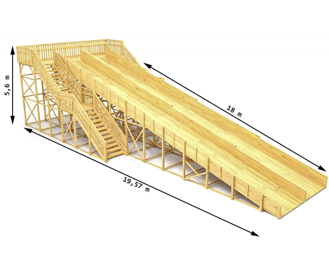 Зимняя горка TORUDA Север wood-12/1 (скат 18 м)