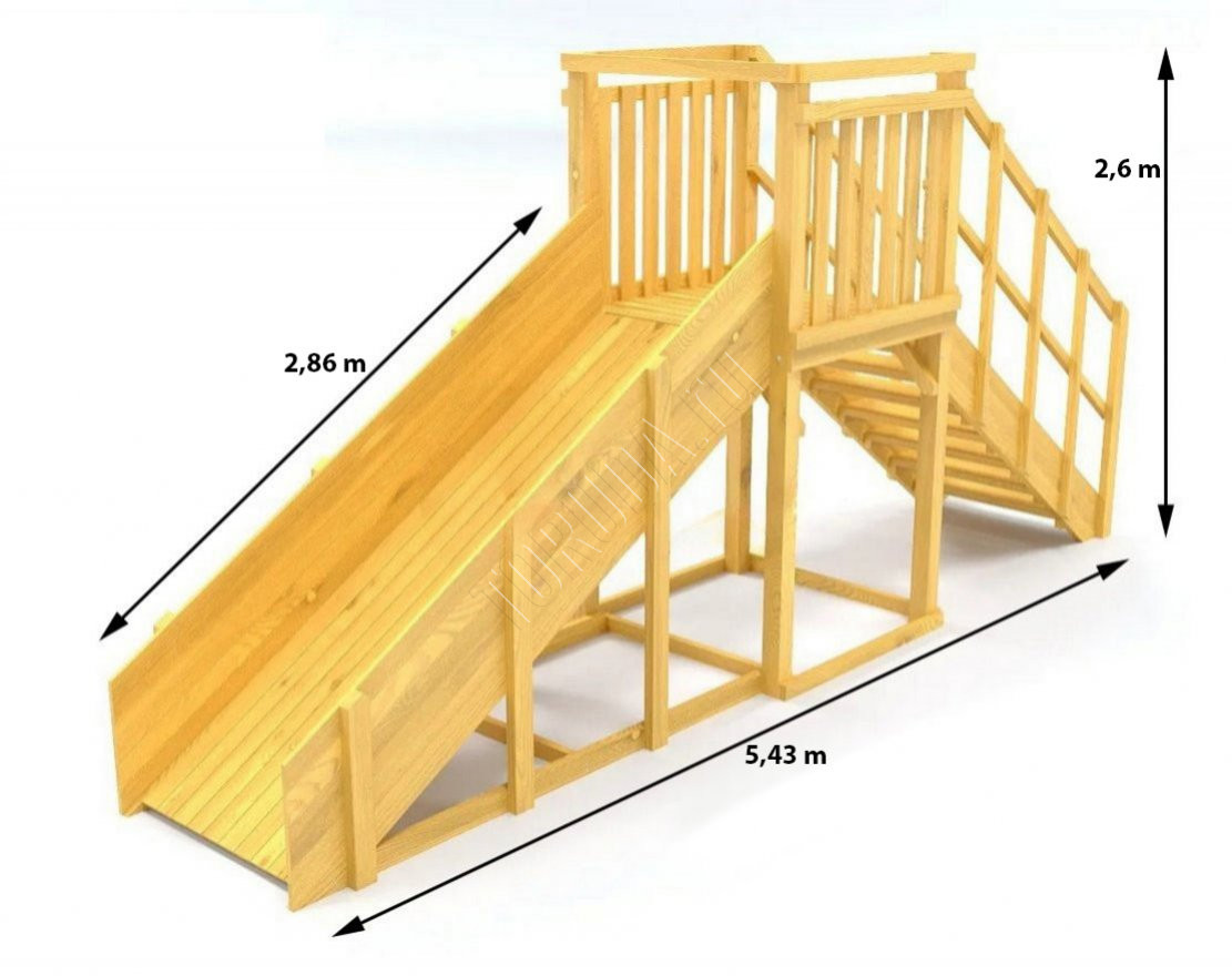 Зимняя горка TORUDA Север wood-2 (скат 3 м)