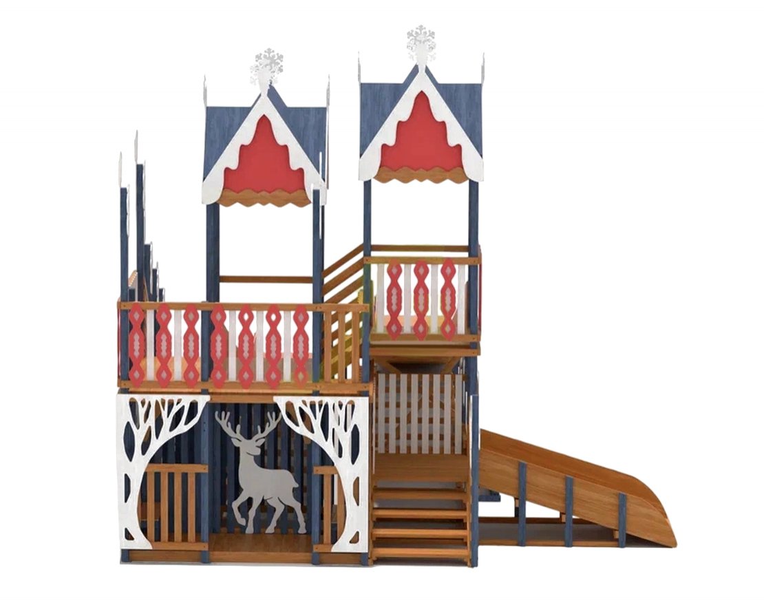 Зимняя деревянная горка Snow Fox 17 с тремя скатами - вид 4