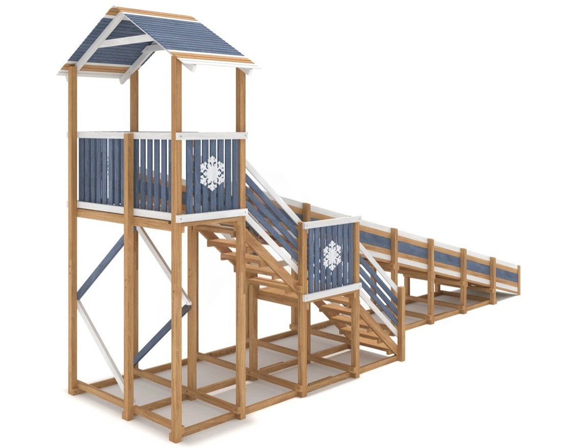 Зимняя горка Snow Fox (Домик), скат 10 м мод. 2 - вид 4