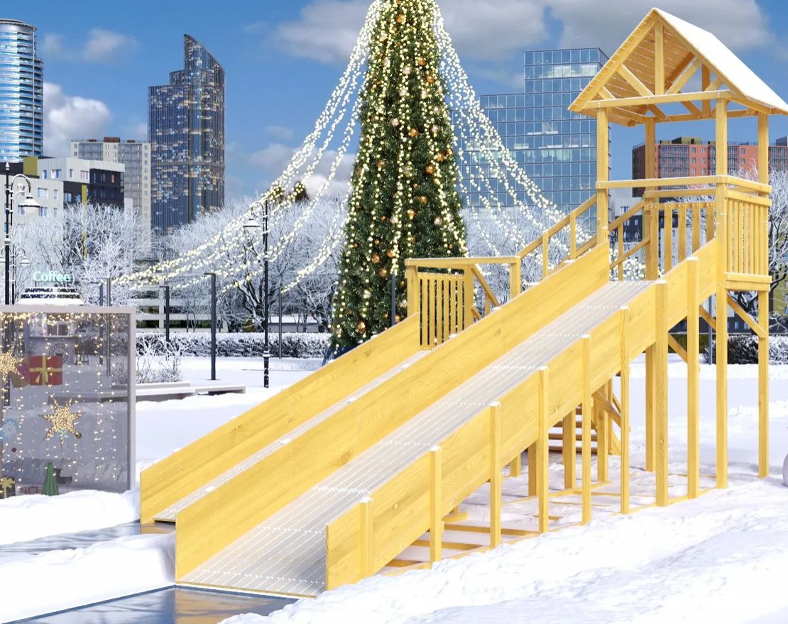 Зимняя горка TORUDA Север wood-7/2 (скат 7,7 м и 5 м) - вид 2