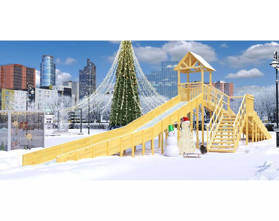 Зимняя горка TORUDA Север wood-9/3 (скат 11,85 м и 6,21 м) - вид 4